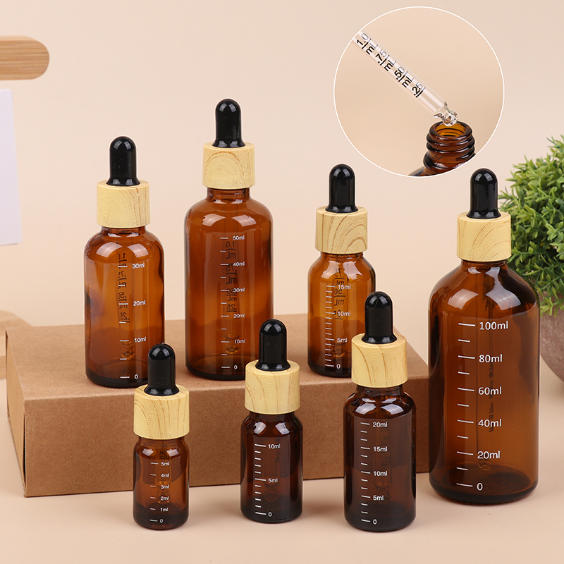 Juice Bottle Dropper - 5ml~100ml 리필 가능한 앰버 유리 드롭퍼